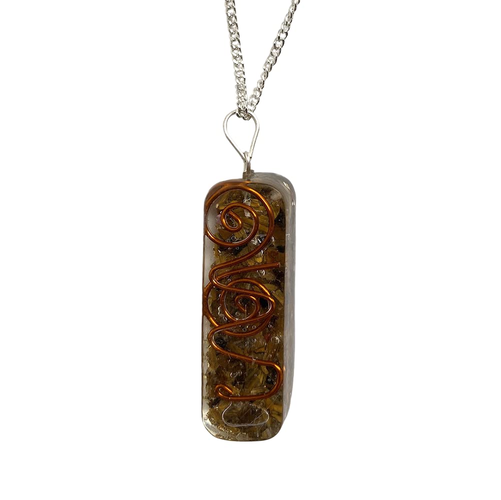 VIE Orgonite Reiki Pendant, 3.5cm (Tiger's Eye)