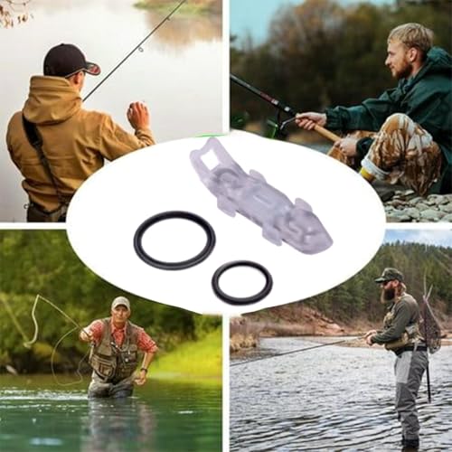 12 Pièces Support De Crochet De Canne À Pêche,Gardien de Crochets de pêche magnétique, Fishing Bait Keeper, Accessoires de pêche avec Caoutchouc O Ring, Tiges Remplacement Accessoire (A)