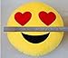 Dolphineshow 35cm Emoji Smiley Emoticon Yellow Round Cushion Pillow Stuffed Plush Soft Toy (Heart eyes)