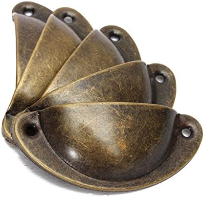 20PCS Retro Metal Kitchen Drawer Cabinet Door Handle Furniture Knobs Hardware Cupboard Antique Brass Shell Pull Handles