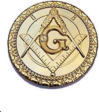 Freemason 3" Auto Emblem Metal BRITE Golden Finish
