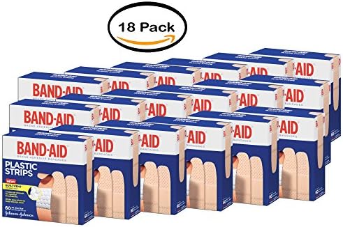 PACK OF 18 - Band-Aid Brand Plastic Strips Adhesive Bandages, 60 count
