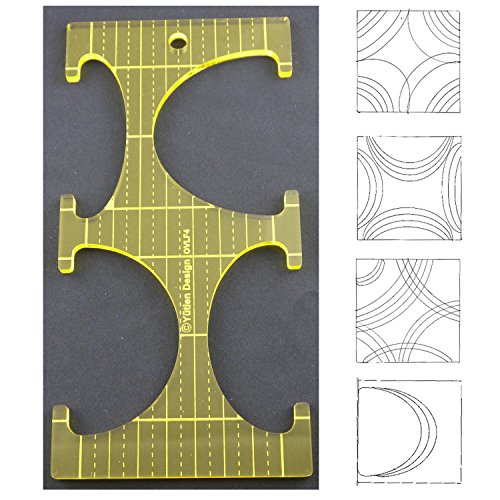 DreamStitch 5mm Acrylic Patchwork Quilting Template Ruler Ovals Leaves 