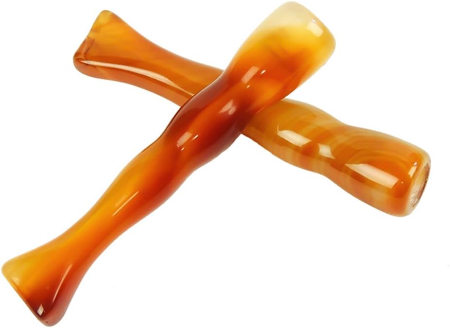Hosfairy 2Pcs Men's Natural Red Agate Cleaning filter Holder Accessories