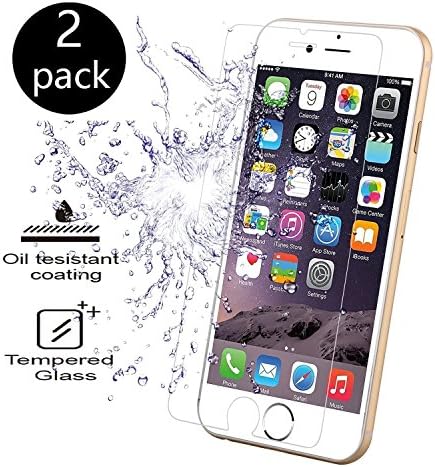 iPhone 7 Screen Protector, [2-Pack] Tempered Glass Screen Protector For Apple iPhone 7 &amp; iPhone 6/6s [2.5D Touch Compatible] 0.3mm Screen Protection Case Fit 99% Touch Accurate- Clear