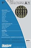 Headline Sign 3503 Stick-On EZ Block Letters and Numbers, Gold on Black, 1-Inch