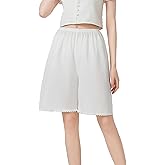 BEAUZSUZSANA Women Cotton Half Slip Pettipants for Under Dress with Lace Trim Victorian Pajama Pants