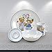 Hoomeet Porcelain Dinnerware Set, 4-Piece Pretty Bear Tableware Set, Ceramic