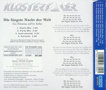 Die Langste Nacht Der Welt Klostertaler Amazon De Musik amazon de