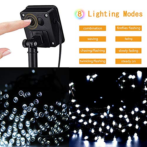 Solar Lights Outdoor Garden,Cshare 200 LED 72ft/20m Solar String Lights 8 Modes IP65 Waterproof Outdoor/Indoor Solar Powered Lighting for Yard,Pathway,Christmas Tree,Home,Wedding,Party (Cool White)