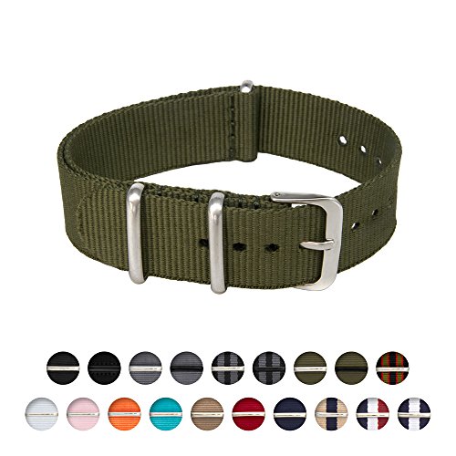 Archer Watch Straps | Nylon NATO Straps | Choice of Color and Size (Olive, 20mm)