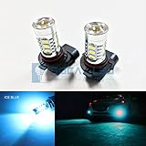 SOCAL-LED 2x H10 9145 LED Fog Light Bulb 15W SMD 5730 12V High Power Bright DRL Bulbs, Ice Blue (Teal)
