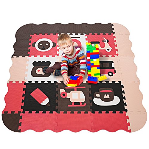 Baby Play Mat with Fence, Foam Play Mat for Baby, Crawling Mat for Playroom & Nursery, Neutral Color for Infants, Toddlers & Kids (25Pcs)