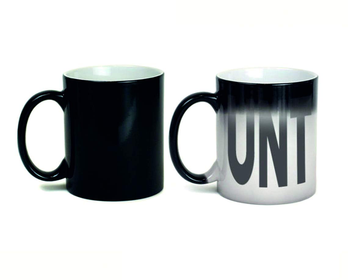 Heat Change Mug, Colour Changing Coffee Mug, Heat Sensitive Tea Coffee Hot Drinks Cup, Funny Mug Gift for Friends, C**T Swear Word Printed Mug 11 oz