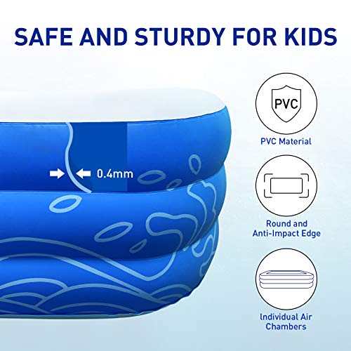 LADER Inflatable Swimming Pool, 150" X 72" X 22" Full-Sized Inflatable Lounge Pool for Baby, Kiddie, Kids, Adult, Infant, Toddlers for Ages 3+,Outdoor, Garden, Backyard, Summer Water Party - Image 3