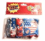 Patriotic Wack A Pack Balloon Surprise 1 Package of 4 Self-inflating Foil Balloons-Varied Designs
