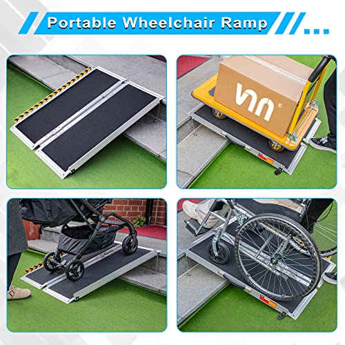 VNN Portable Wheelchair Ramp 3FT, NonSlip Aluminum Folding Handicap