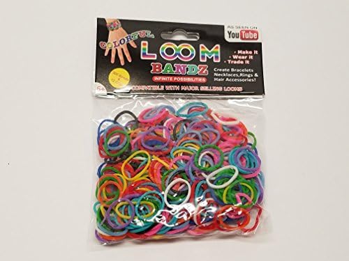 Colorful Loom Bandz Latex-Free Rubber Bands - 300 Bands &amp; 12 S Clips (MULTI COLOR)