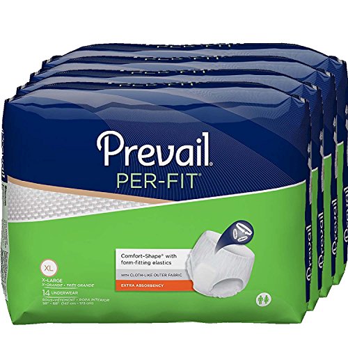 Prevail Per-Fit Extra Absorbency Incontinence Underwear, Extra Large, 14-Count (Pack of 4)