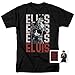 Elvis Presley King of Rock and Roll Music T Shirt & Stickers (X-Large) Black