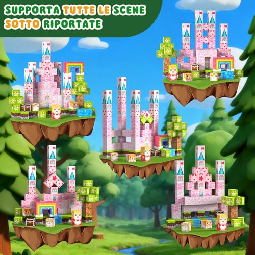 Crifeton Costruzioni Magnetiche per Bambini 100 PCS 2CM 3+ Giochi Cubi Magnetici, Blocchi Magnetic Building Blocks Giocattoli Montessori a Partire da 3 4 5 6 7 8 9 10 11 12 Anni Regali di Compleanno