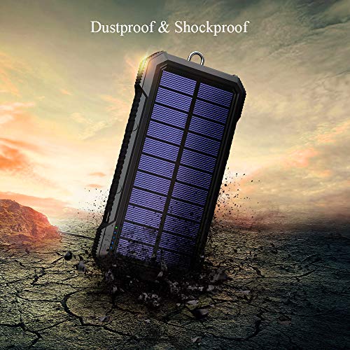 BLAVOR Solar Charger Power Bank 18W, QC 3.0 Portable Wireless Charger