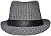 YoungLove Men's Gangster Structured Pinstripe Short Brim Fedora Hat Womens Fedora Hat Grey Fedora, Grey Black