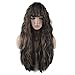 eNilecor Black mix Golden Blonde 2 Tones Color Highlights Women Wigs with Bangs Long Fluffy 27.5