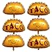 Amosfun 6pcs Taco Mylar Balloons Taco Foil Balloons Aluminium Film Balloon for Birthday Wedding Baby Shower Mexican Fiesta Party Decorations