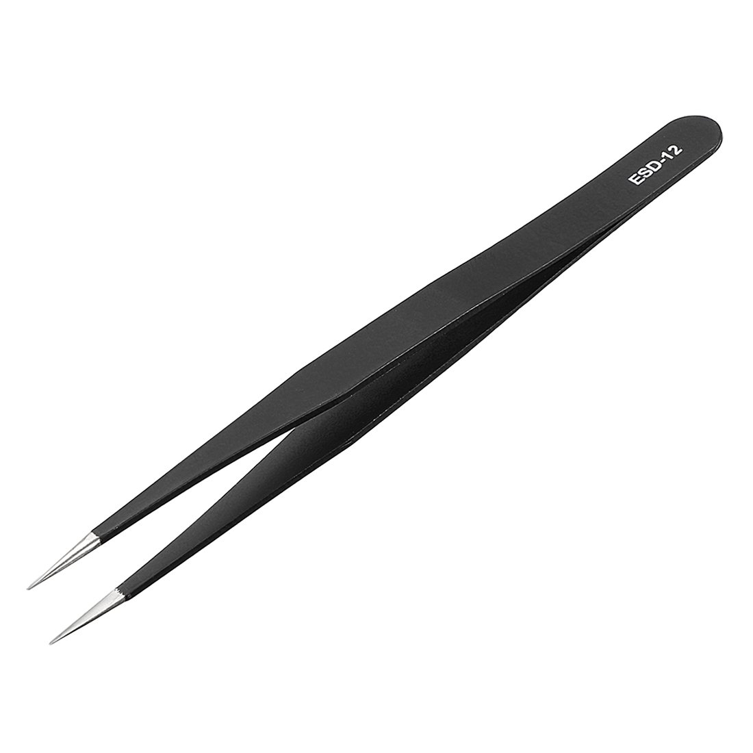 Sourcingmap ESD Anti-Static Stainless Steel Tweezers Straight Pointed Non-Magnetic 5.3 Inch Long