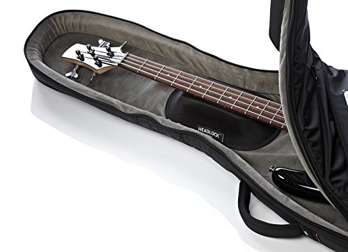 Mono M80-VEB-BLK-U Vertigo Electric Bass Hybrid Guitar Case Gig Bag for Solidbody Bass Guitar with Carry Straps Bundle in Black with Clip On Guitar Tuner and Zorro Sounds Guitar Polishing Cloth