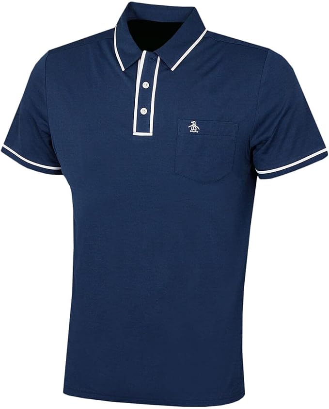 ORIGINAL PENGUIN Mens 2021 Golf Earl Left Chest Pocket 3 Button Polo