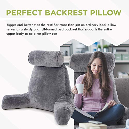 ZIRAKI Reading Pillow Extra Large, with Detachable Neck Roll Sitting