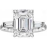Michooyel S925 4ct Emerald Cut Cubic Zirconia Engagement Rings For Women (G, VVS) Wedding Ring Promise Ring Sterling Silver Wedding Band