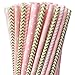 Pack of 200 Paper Straws Party Decoration Striped Drinking Straws for Birthday, Wedding, Christmas, Celebration Parties by Acerich