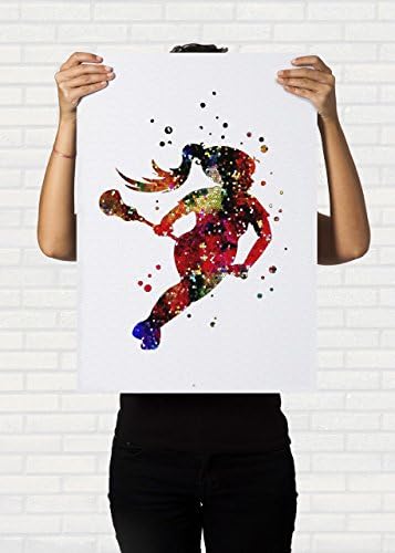Girl's Lacrosse Player Quote Watercolor Art 8x10 inc. Unframed Print Lacrosse Gifts for Girl Female Lacrosse Player Wall Decor Lacrosse Girl Sport Wall Art Girl's Room Art Kid's Room Wall Hanging