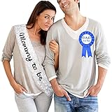 TTCOROCK Baby Shower White Lace Sash DAD to Be Tinplate Badge Combo Kit Baby Shower Party Gender Reveals Party Gifts