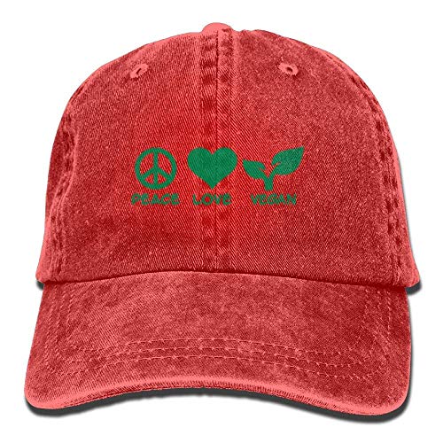 Peace Love Vegan Vintage Washed Baseball Cap Adjustable Cap Dad Hat Sports Hats