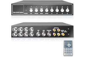 Toughsty™ 8Ch Color Non-Realtime Video Quad Processor CCTV Security Video Splitter with Audio & PIP