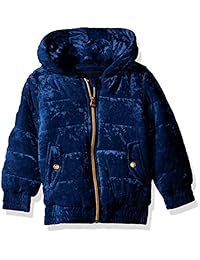 Limited Too - Chaqueta acolchada de terciopelo con capucha para niña