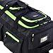 Olympia U.S.A. 8 Pocket Rolling Duffel Bag, Black/Lime, 22 inch