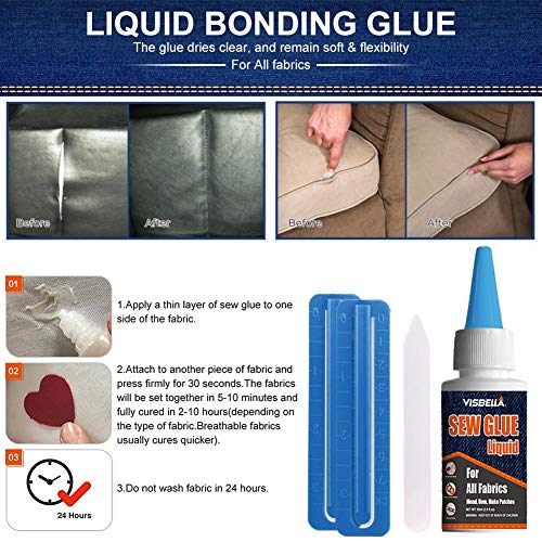 S WIDEN ELECTRIC Sew Glue Liquid Fabric Quick Bonding Glue Liquid Reinforcing Adhesive Speedy Fix Pen Repair Gel for Clothes Denim Leather Fabric - Thumbnail 4