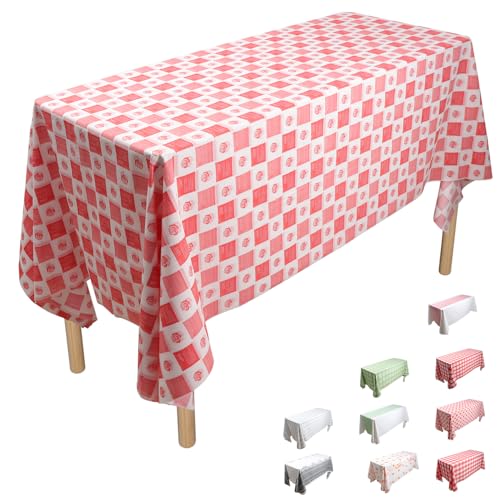 ZGP (Love Roses) 54 x 86 Inch 10PCS Pure PE Table Cloth Disposable, Table Cloths for Party, Picnic, Wedding, Decorative Tablecloths, Rectangle, White Plastic Cover, Leakproof & Sturdy Tablecloths at Amazon