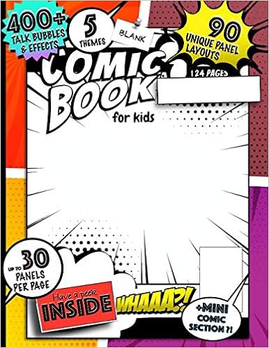 Blank Comic Book For Kids 400 Bubble 90 Unique 5 Theme 30 Panels Mini Mode More Even 124 Pages Of 8 5x11 bs For Kids Publishing Oops Oops Inspiring Amazon Com Books