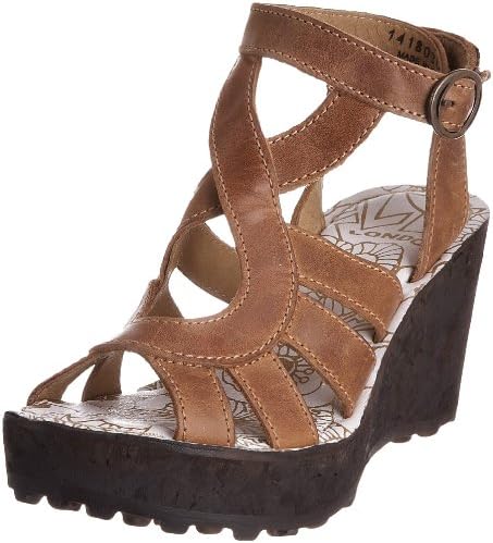Amazon.com | FLY London Women's Gipsy Ankle-Strap Sandal, Camel Rug, 37 EU/6 M US | Sandals