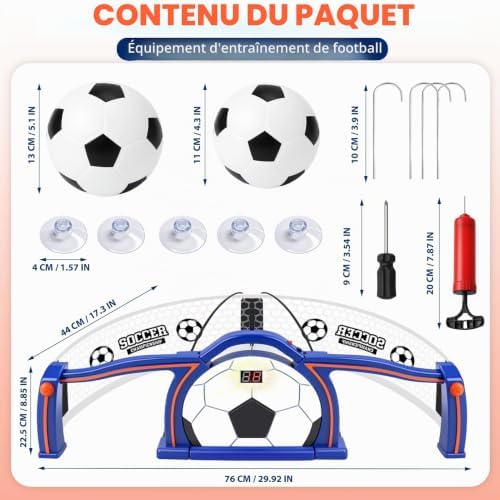 Cage de Foot Enfant Interactive, But de Foot avec Compteur de Score & 2 Modes de Jeu, Cage Foot Entraînement Réaction & Coordination, Idée Cadeau Football Enfant 6-12 Ans