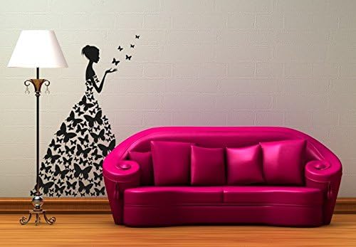 Princess Dress Butterflys Children Decal Girls Room Boys Room Nursery Idea Kids Decor Wall Decal Art Vinyl Sticker tr482
