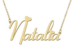 Aoloshow 18k Gold Plated Natalia Heart Name