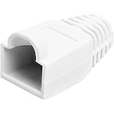 RJ45 Color Coded Strain Relief Boots 50pcs - White