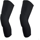 SUJAYU Basketball Knee Pads, 2 Pack Honeycomb Anti Collision Leg Compression Sleeves, Sports Sleeves for Wrestling Football Volleyball Soccer Skating (Small, Black)